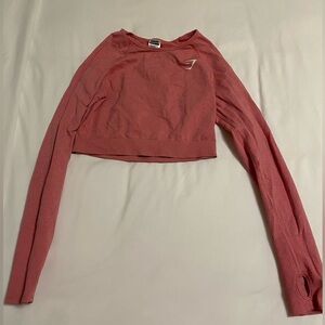 Pink Gymshark Cropped Longsleeve top